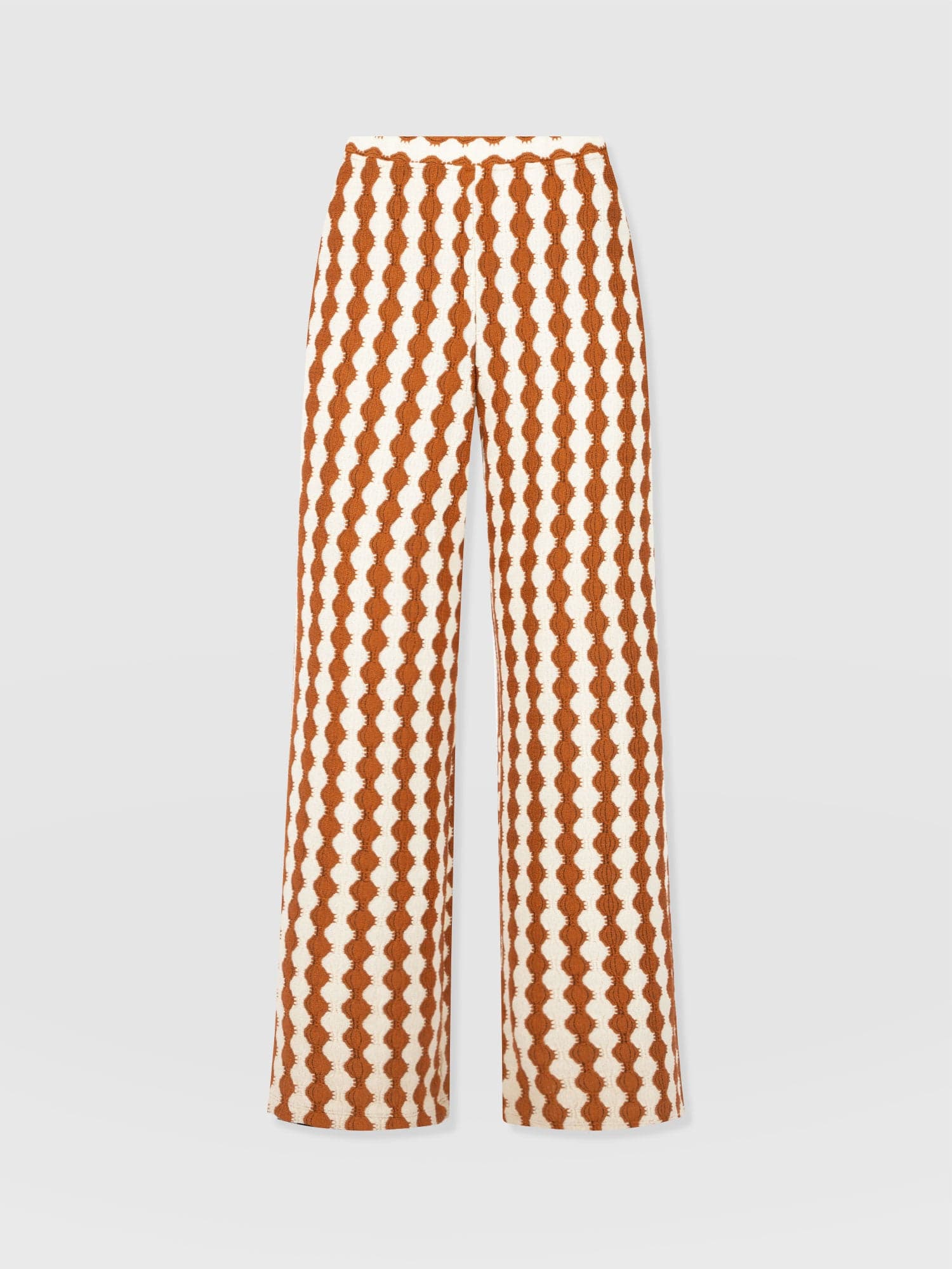 Victory Wide Leg Pant - Brown/Cream - Women's Trouserss | Saint + Sofia® USA
